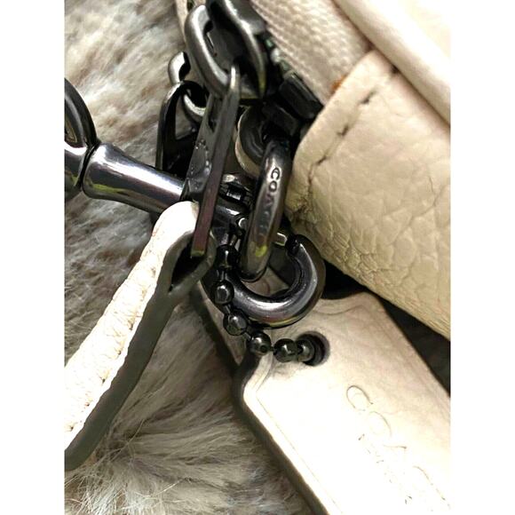 COACH PEBBLE LEATHER‎ ALL STUD GROMMETS CROSSBODY BAG NWOT DOUBLE ZIPPER SMALL - Picture 11 of 15